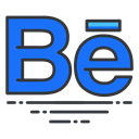 Behance, media, online, internet, Social, network Black icon