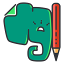 online, Social, network, media, internet, Evernote DarkCyan icon