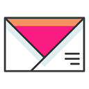 Social, media, network, envelope, unread, Email Black icon