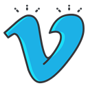 network, media, Vimeo, Communication, Social DeepSkyBlue icon