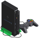Playstation 2, ps2, playsystem Black icon