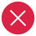 out, sign-out, Close, no, Deny, x, delete Crimson icon
