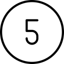 Call, five, phone, Dial, Action, fifth, number Black icon