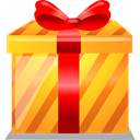 xmas, gift, christmas, present Orange icon
