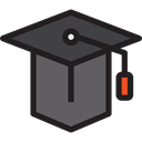 Cap, education, Graduate, mortarboard Black icon