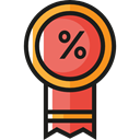 Discount, percentage, Badge, Commerce And Shopping, Sales Black icon