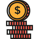 Bank, Coin Stack, stack, Bag, Business And Finance, Cash, Business, Currency, banking, Coins Black icon