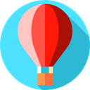 transport, transportation, hot air balloon, flight Turquoise icon