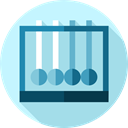 physics, education, Newtons Cradle, Energy, Momentum LightBlue icon