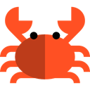 Beach, Sea Life, summer, food, Food And Restaurant, Animals, Crabs, Crab, Aquarium OrangeRed icon