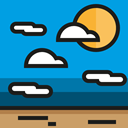 landscape, sun, nature, Desert DeepSkyBlue icon