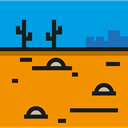 Road, Desert, landscape, Cactus, nature DarkOrange icon