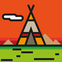 native, Wigwam, american, miscellaneous, tipi Chocolate icon