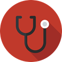 Phonendoscope, stethoscope, doctor, medical, health, Healthcare And Medical Firebrick icon