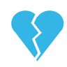 Broken, Heart MediumTurquoise icon