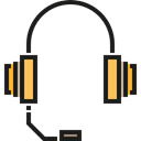 Headphones, Videocall, customer service, Headset, technology, earphones, Communications, Microphone Black icon
