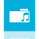 Folder, music, Mirror DarkTurquoise icon