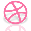 dribbble, Mirror HotPink icon