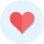 six, Heart, flat, revision AliceBlue icon