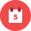 revision, six, Calendar, flat Tomato icon