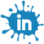 media, Linkedin, Social, set, blot SteelBlue icon