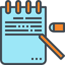 notepad, Writing Tool, Notebook, writing, education PaleTurquoise icon