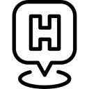 pin, interface, Maps And Location, Map Location, placeholder, hospital, map pointer, signs, Map Point Black icon