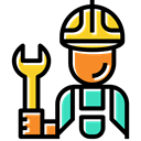 Engineer, profession, worker, Occupation, job, Avatar, Man, people Black icon