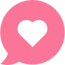 Multimedia, Communication, speech bubble, Conversation, Favorite, Chat, love, Communications LightCoral icon