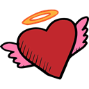 lovely, Romanticism, Valentines Day, romantic, Heart Wings, love Firebrick icon