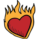 lovely, Burning, Heart, Valentines Day, romantic, love, Romanticism Black icon