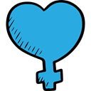Female, Women, romantic, Heart, Valentines Day, love, venus, Gender DodgerBlue icon