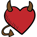 Heart, Valentines Day, love, romantic, Devil, tattoo, evil Firebrick icon
