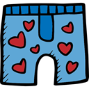 Boxers, clothing, fashion, Valentines Day, underwear, Underpants, Hearts CornflowerBlue icon