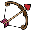 Cupid, Romanticism, romantic, love, lovely, bow and arrow, Valentines Day, weapons Black icon