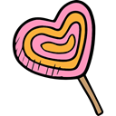 Valentines Day, Dessert, Heart Shaped, sweet, food, sugar, Lollipop Black icon