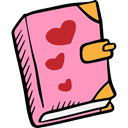 Valentines Day, love, Notebook, diary, Hearts LightPink icon