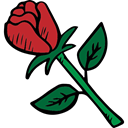 gardening, Botanical, Valentines Day, rose, roses, romantic, love, romance, valentines, nature Black icon