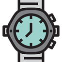 fashion, technology, time, wristwatch, miscellaneous, watch Black icon