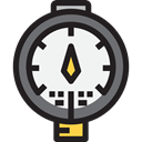 miscellaneous, Atmospheric, pressure, Gauge Black icon