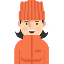 Avatar, Skier, profile, Social, user, Sports And Competition Coral icon