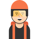 Parachuter, Sports And Competition, Social, user, Avatar, profile Black icon