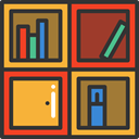 Shelves, Bookcase, Bookshelves, Library, Furniture And Household DarkSlateGray icon