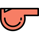 tool, police, musical instrument, referee, music, Music And Multimedia, miscellaneous, Whistle, Whistles Salmon icon