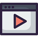 video player, Streaming, education, Browser, ui, learning DarkSlateGray icon