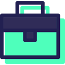 Briefcase, suitcase, portfolio, Bag, Business, travel Turquoise icon