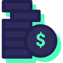 Cash, Coins, Business And Finance, stack, Money, Currency, Business MidnightBlue icon