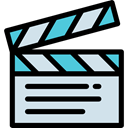 clapper, Clapperboard, cinema, movie, entertainment Gainsboro icon