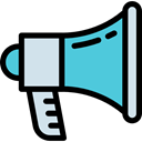 miscellaneous, Loud, advertising, megaphone, marketing, speaker Black icon