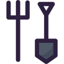 Farming And Gardening, Rake, shovel, Farming, tools DarkSlateGray icon